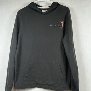 Hurley Black Thermal Hoodie Aloha Only Since 99 Size Medium Spell out Water